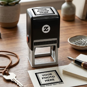 Upload Picture Photo & Add Text – Customize Self-inking Stamp