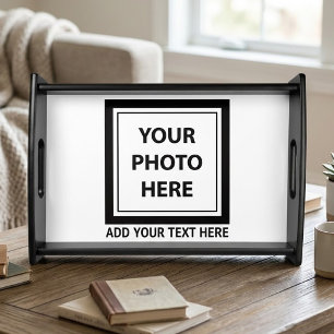 Upload Picture Photo & Add Text – Customize Serving Tray