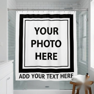 Upload Picture Photo & Add Text – Customize Shower Curtain