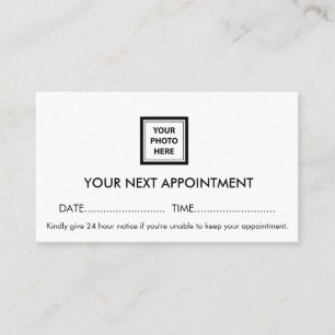 Upload Picture Photo & Add Text – Customize Simple Appointment Card