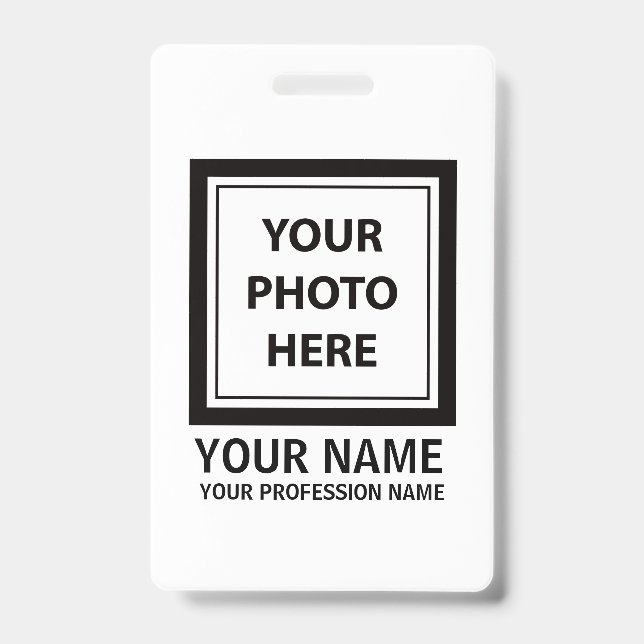 Upload Picture Photo & Add Text – Customize Simple Badge (Front)