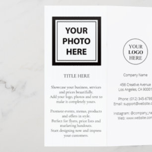 Upload Picture Photo & Add Text – Customize Simple Brochure