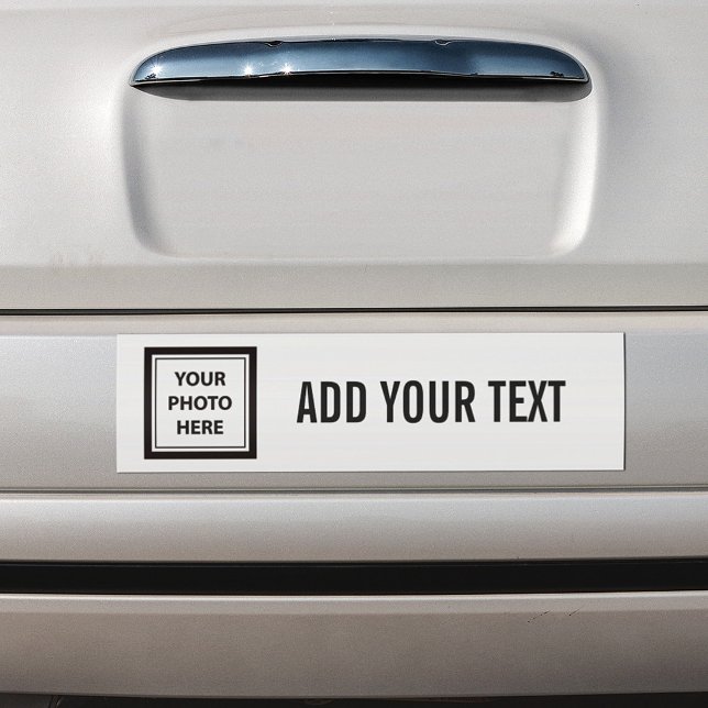 Upload Picture Photo & Add Text – Customize Simple Bumper Sticker (Creator Uploaded)
