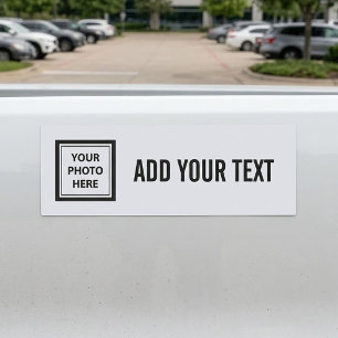 Upload Picture Photo & Add Text – Customize Simple Car Magnet