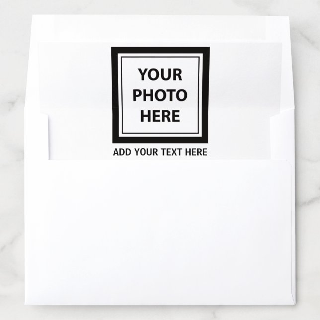 Upload Picture Photo & Add Text – Customize Simple Envelope Liner (In Envelope)