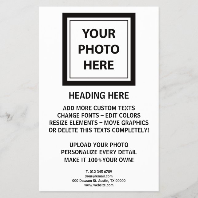 Upload Picture Photo & Add Text – Customize Simple Flyer (Front)