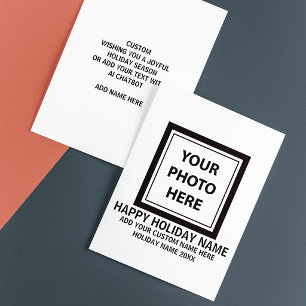 Upload Picture Photo & Add Text – Customize Simple Holiday Card