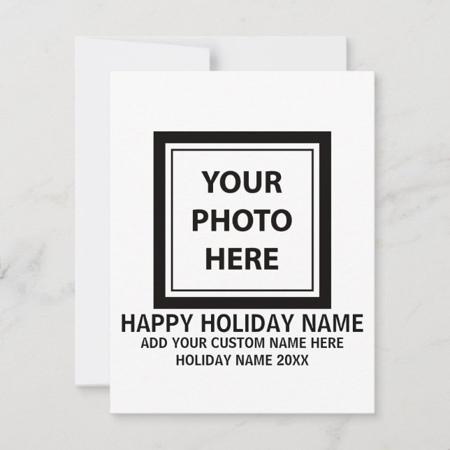 Upload Picture Photo & Add Text – Customize Simple Holiday Card (Front)