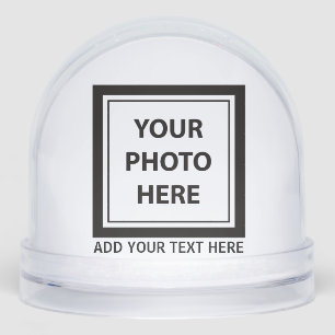 Upload Picture Photo & Add Text – Customize Snow Globe