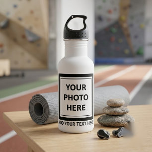 Upload Picture Photo & Add Text – Customize Stainless Steel Water Bottle
