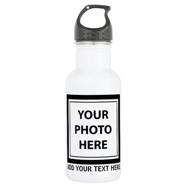 Upload Picture Photo & Add Text – Customize Stainless Steel Water Bottle (Front)