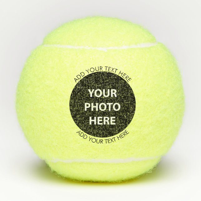 Upload Picture Photo & Add Text – Customize Tennis Balls (Front)