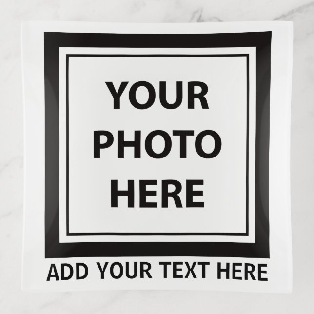 Upload Picture Photo & Add Text – Customize Trinket Tray (Front)