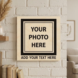 Upload Picture Photo & Add Text – Customize Wood Wall Art