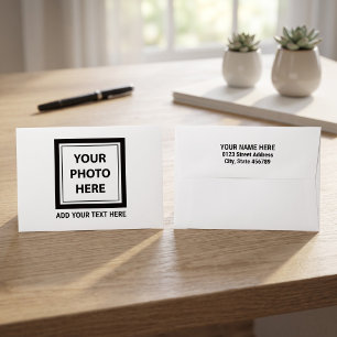 Upload Picture Photo & Add Text – Return Address Envelope