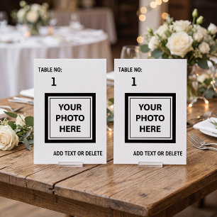Upload Picture Photo & Add Text – Simple Table Number