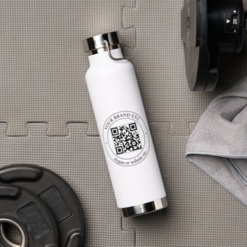 Upload QR Code  Customizable Text Water Bottle