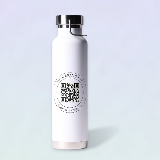Upload QR Code & Customizable Text Water Bottle (Creator Uploaded)