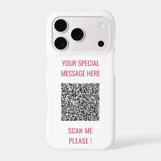 Upload QR Code iPhone Case Example Add Custom Text (Back)