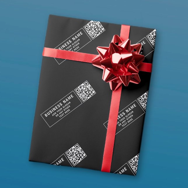 Upload QR code or Logo | Business Name Etc. Wrapping Paper (Creator Uploaded)
