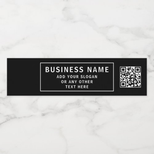 Upload QR code or Logo  Customizable Text Water Bottle Label