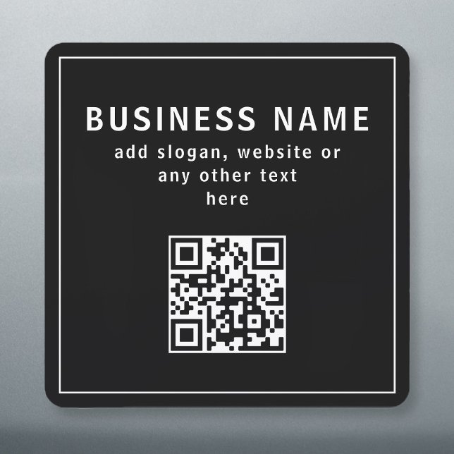 Upload QR code or Logo | Modern Black Car Magnet (Creator Uploaded)