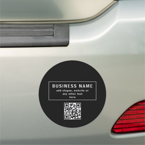 Upload QR code or Logo  Modern Black Car Magnet
