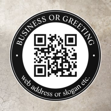 Upload QR code or Logo | Modern Black Floor Decals