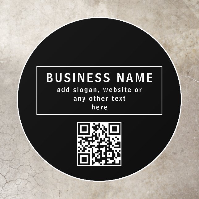 Upload QR code or Logo | Modern Black Floor Decals (Insitu)