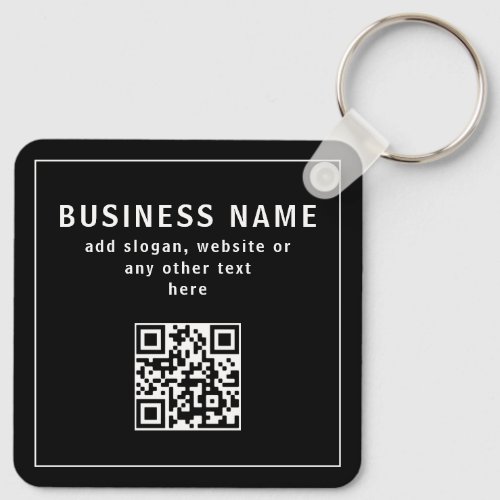 Upload QR code or Logo  Modern Black Keychain
