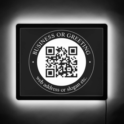 Upload QR code or Logo  Modern Black LED Sign