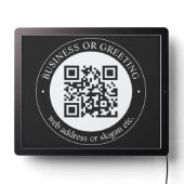 Upload QR code or Logo | Modern Black LED Sign (Lights Off)