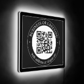 Upload QR code or Logo | Modern Black LED Sign (Angle)