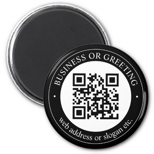 Upload QR code or Logo  Modern Black Magnet