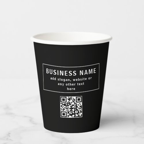 Upload QR code or Logo  Modern Black Paper Cups