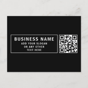 Upload QR code or Logo Modern Black Postcard
