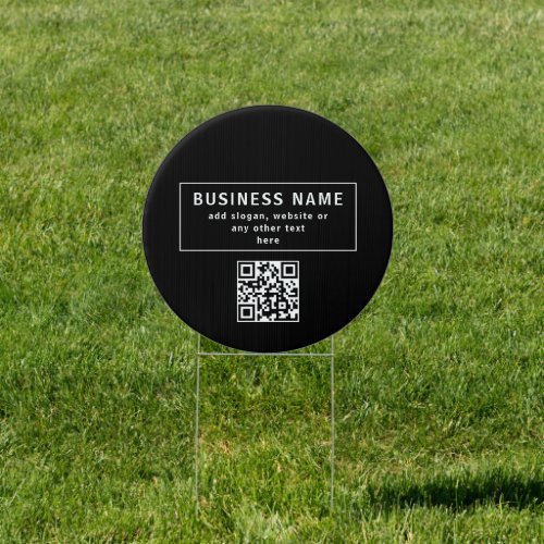 Upload QR code or Logo  Modern Black Sign