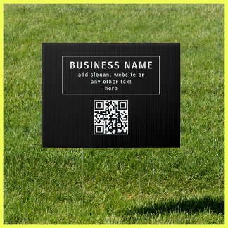 Upload QR code or Logo | Modern Black Sign