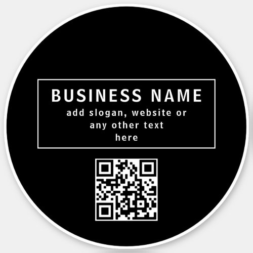 Upload QR code or Logo  Modern Black Sticker