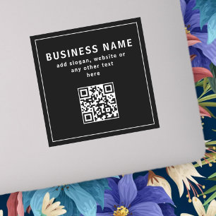 Upload QR code or Logo   Modern Black Sticker