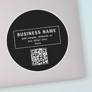 Upload QR code or Logo Modern Black Sticker