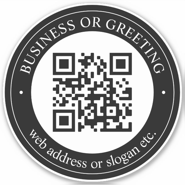 Upload QR code or Logo | Modern Black Sticker (Front)