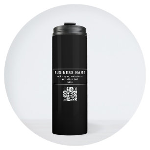 Upload QR code or Logo Modern Black Thermal Tumbler