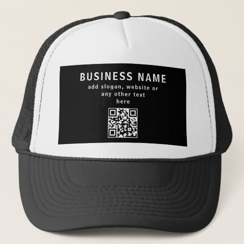 Upload QR code or Logo  Modern Black Trucker Hat