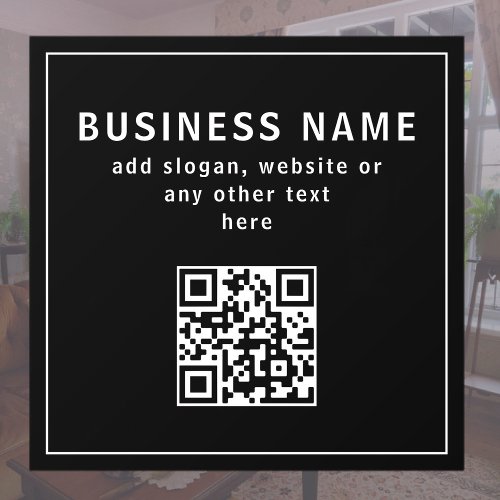 Upload QR code or Logo  Modern Black Window Cling