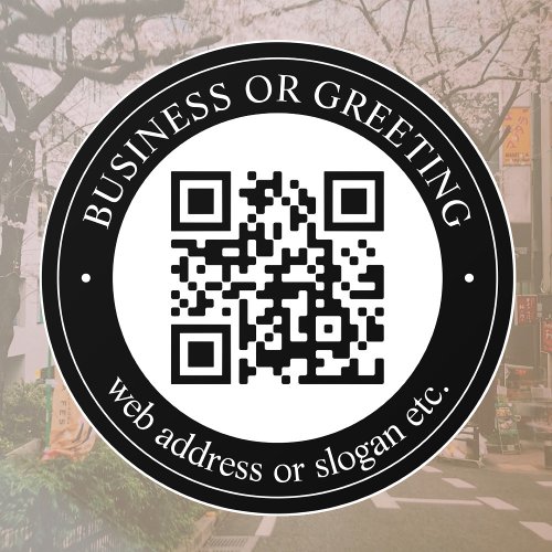 Upload QR code or Logo  Modern Black Window Cling