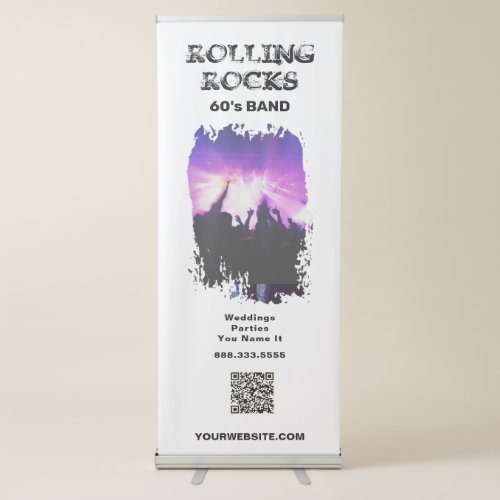  UPLOAD QR  IMAGE Grunge Band Music Musician Retractable Banner