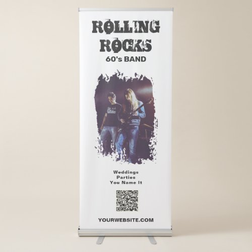  UPLOAD QR  IMAGE Grunge Band Musician Music Retractable Banner