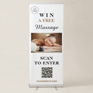 *~* UPLOAD QR + IMAGE LOGO CONTEST WIN GIVE AWAY RETRACTABLE BANNER