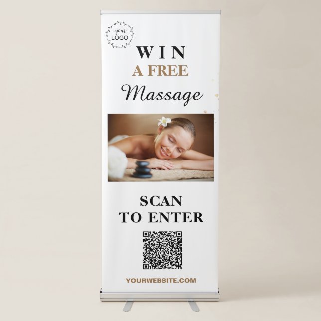 *~* UPLOAD QR + IMAGE LOGO CONTEST WIN GIVE AWAY RETRACTABLE BANNER (Front)